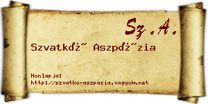 Szvatkó Aszpázia névjegykártya
